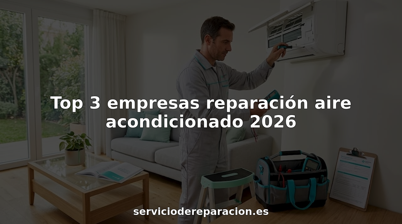 Un técnico revisando y arreglando el aire acondicionado del salón.