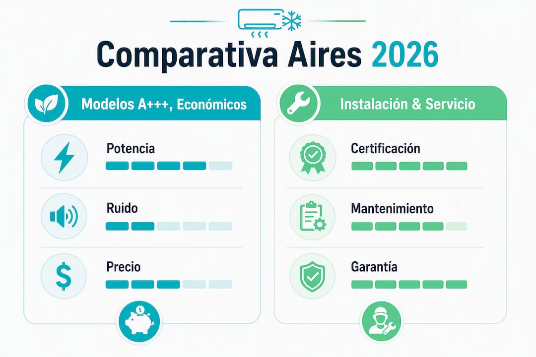 Comparativa en imágenes de los últimos modelos de aire acondicionado para 2026