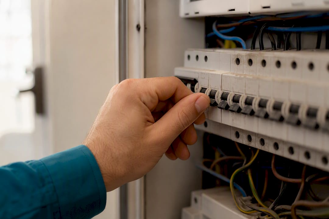 Vitrocerámica no enciende: qué comprobar antes de llamar al SAT 2 Mano rearmando un interruptor automático disparado