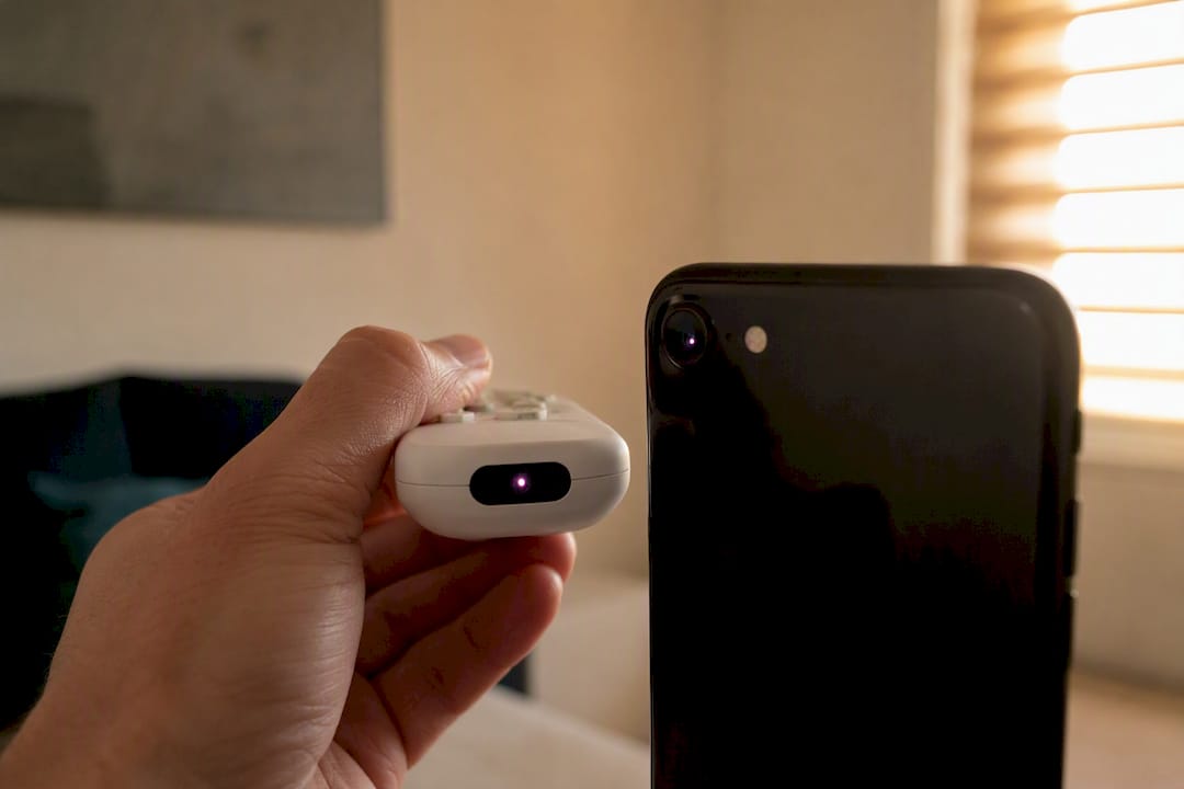 Aire acondicionado por conductos no arranca: guía de diagnóstico 3 Control remoto probado con la cámara de un teléfono inteligente