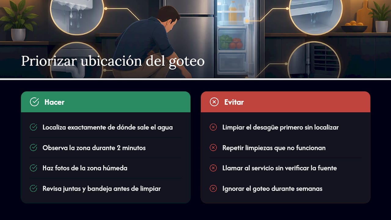 Lo que casi nadie prioriza al diagnosticar un goteo — overview diagram