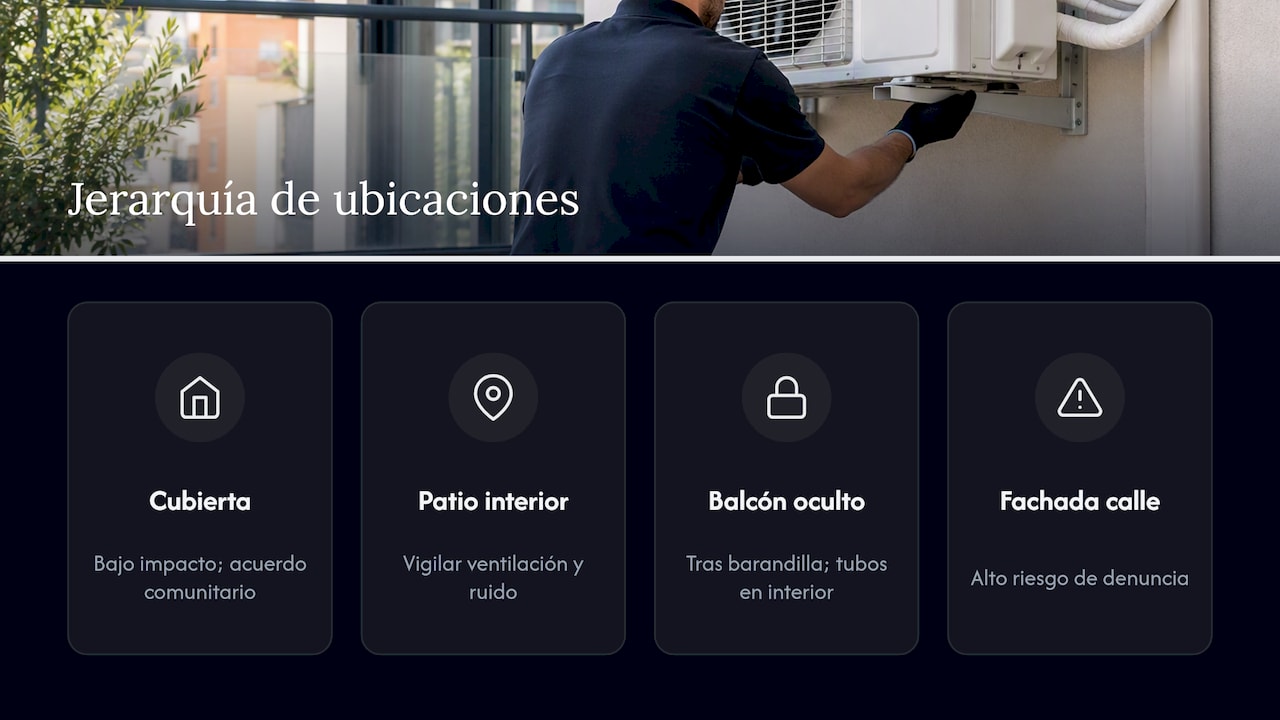 Aire acondicionado en fachada en Barcelona: qué dice la normativa 3 Opciones de ubicación para la unidad exterior