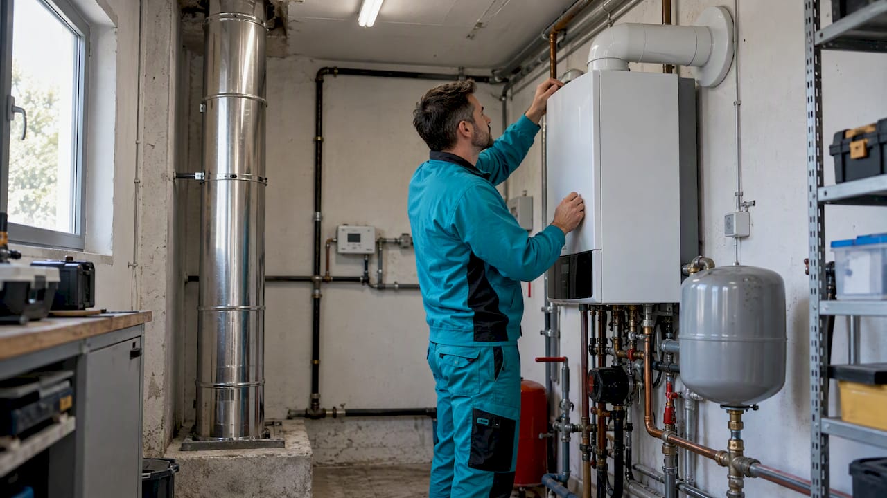 Conductos de ventilación en una sala técnica