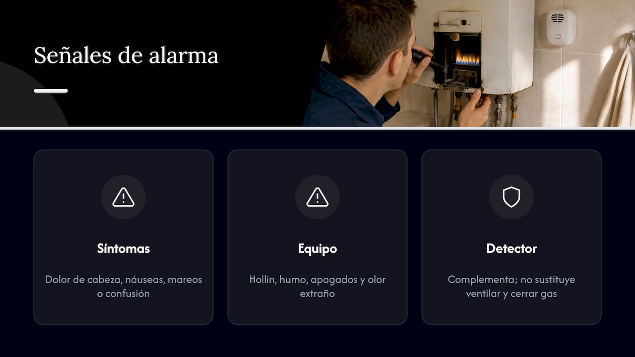 Síntomas y señales de riesgo por CO